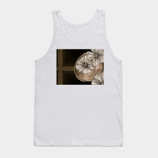 Contemporary Modern Art Botanical In Brown Tank Top